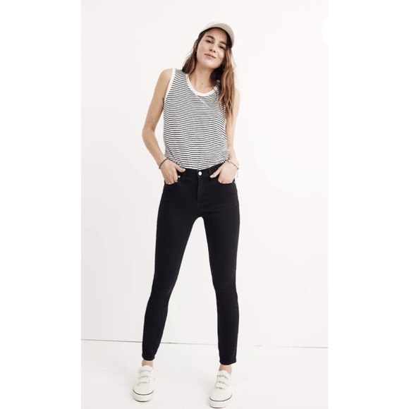 Madewell Women's 9” High-Rise Black Skinny Jeans - Picture 2 of 11